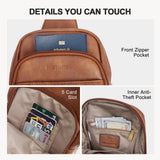 BOSTANTEN Sling Bag Quilted Crossbody Bags for Women Cross Body Purse PU Leather Fanny Pack with Adjustable Guitar Strap