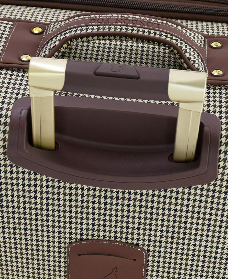 LONDON FOG Cambridge 29" Expandable Spinner, Olive Houndstooth
