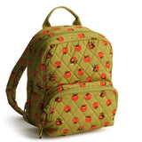 Vera Bradley Women's Premium Cotton Mini Banbury Backpack, Tiny Tomatoes Palm, One Size