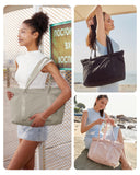 BAGSMART Tote Bag for Women, Tote Bag with Zipper Work Tote with Compartments Nurse Shoulder Hanbag for Travel, Gym