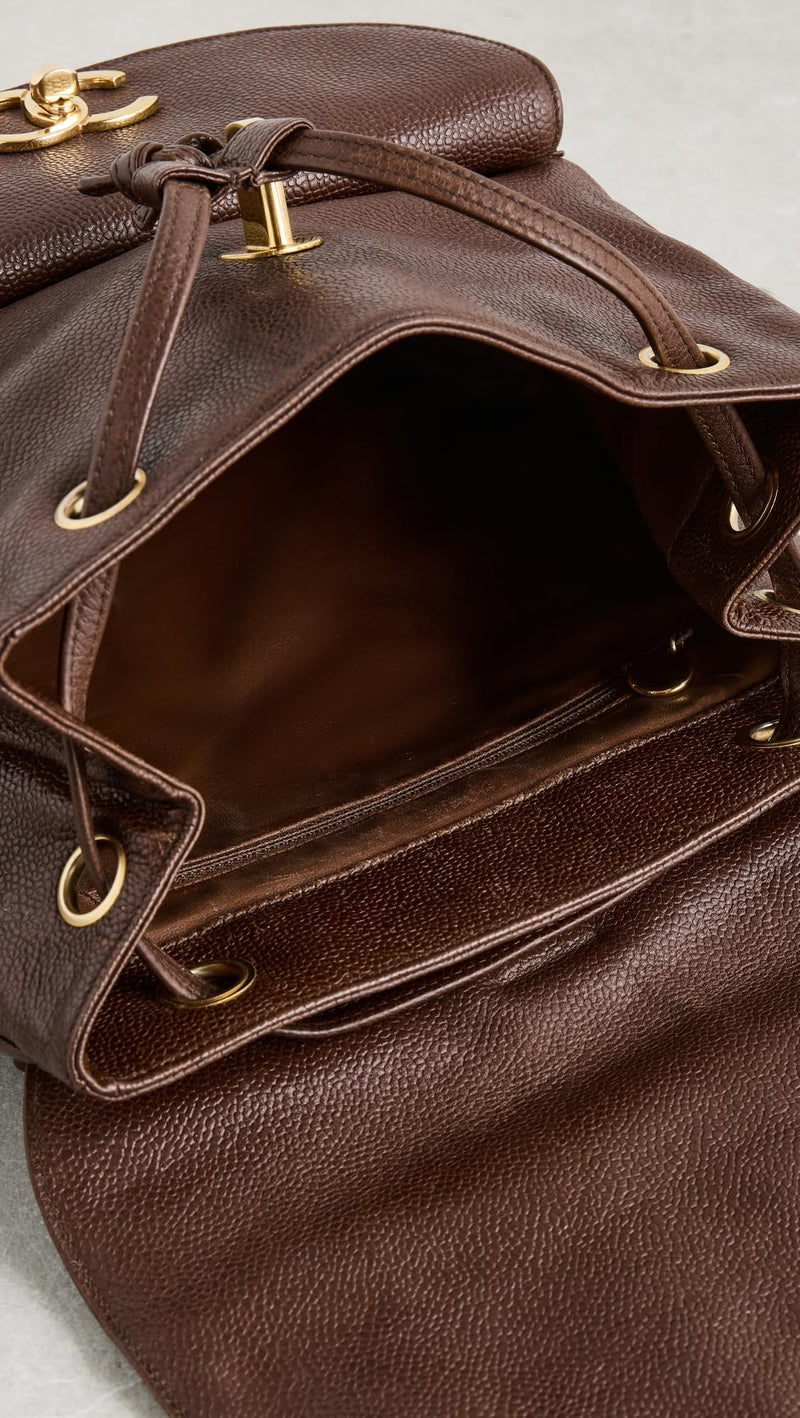 Chanel Women's Pre-Loved Backpack Bag, Caviar, Brown, One Size