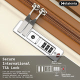 Melalenia Luggage Sets 7 Piece Hard Shell Carry on Suitcase with Spinner Wheels and TSA Lock, Lightweight Travel Duffel Bag for Women, Beige Brown