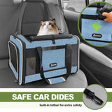GAPZER Cat Carrier 18 x 11 x 11 Top Loading Soft-Sided Pet Travel Bag Over 15lbs, Portable Small Dog Puppy Car Crate 10 lbs, Chihuahua Kennel Carry Case, Kitty Cloth Cage Medium Cat Under 25 Blue