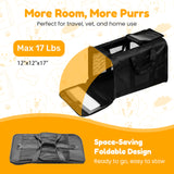 Simple Deluxe Airline-Approved Cat Carrier, 17" x 12" x 12", Soft-Sided Pet Carrier for Cats, Small Dogs, Kittens & Puppies up to 17 lbs, Durable & Collapsible Travel Carrier, Black