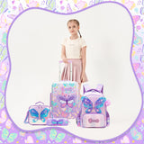 Inprof Kid’s Luggage Set 5 Piece Suitcase Set 16’’ Hardside Luggage with Spinner Wheels Girls Carry on Toddler Travel Rolling Suitcase Carry on Luggage Airline Approved