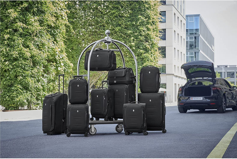 Victorinox Crosslight Large Softside Case - Large Travel Luggage with Spinner Wheels - Premium Traveling Essentials - Includes Foldable Pack Light Organizer - 106 Liter, Black