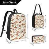 Western School Backpack Kids Girls Boys Teens 3PCS Bookbag with Lunch Box Pencil case Set Lightweight Bag