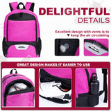 Himal OutdoorsSoccer Bag-Backpack for Soccer,Backpack for Football & Volleyball & Handball,Sports Bag with Separate Cleat and Ball Holder rose red