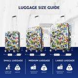 FUL Disney Stamps 30 Inch Rolling Luggage, Hardshell Checked Suitcase with Spinner Wheels, Multi