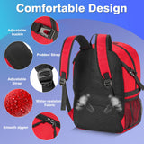 Soccer Bag, Lightweight Soccer backpack with Ball Compartment & Shoe Compartment for Basketball Volleyball & Football, Large and Water Resistant Sports Backpack for Son Daughter Men Women Red