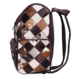 Edgestyle Luxury Cowhide Leather Backpack for Women & Men – Genuine Hairon Cowhide Western Diaper Bag, Stylish Work & Travel Laptop Backpack with 14” Padded Sleeve, Spacious Interior & Durable Zippers