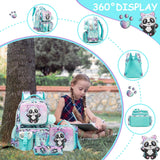 Meetbelify Backpacks for Girls Cute School Backpacks for Elementary Students Ages 8-10 Kids Aesthetic Travel Backpack Large Capacity Laptop Bookbag with Lunch Box 3 in 1 Backpack Set for Girls
