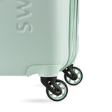 SwissGear 7366 Signature Hardside Expandable Luggage with Spinner Wheels, TSA Lock, Cup-Holder, Clearly Aqua, Carry-On 19-Inch