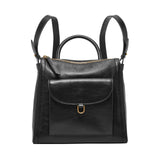 Fossil Women's Parker Eco Leather Convertible Large Backpack Purse Handbag, Black (Model: ZB1515001)