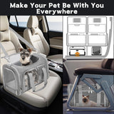 Soft-Sided Cat/Dog/Pet Carrier, Collapsible Pets Travel Carriers for Big Cats/Small Dogs with Shoulder Strap & Removable Mat, Mesh Puppy Carry Bag, Up to 16 Lbs, TSA Airline Approved(Gray)