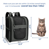 Apollo Walker Pet Carrier Backpack for 4-18lb Cats and Dogs, Puppies, Safety Features and Cushion Back Support | for Travel, Hiking, Outdoor Use (Gray)