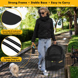 PAWZIDEA Portable Small Dog Crate for Car Travel up to 33lb, Enclosed Dog Car Seat Soft-Sided, Escape-Proof Reversible No-Zip Canopy, Foldable Pet Carrier Seatbelt for Small Medium Puppy & Cats Kennel