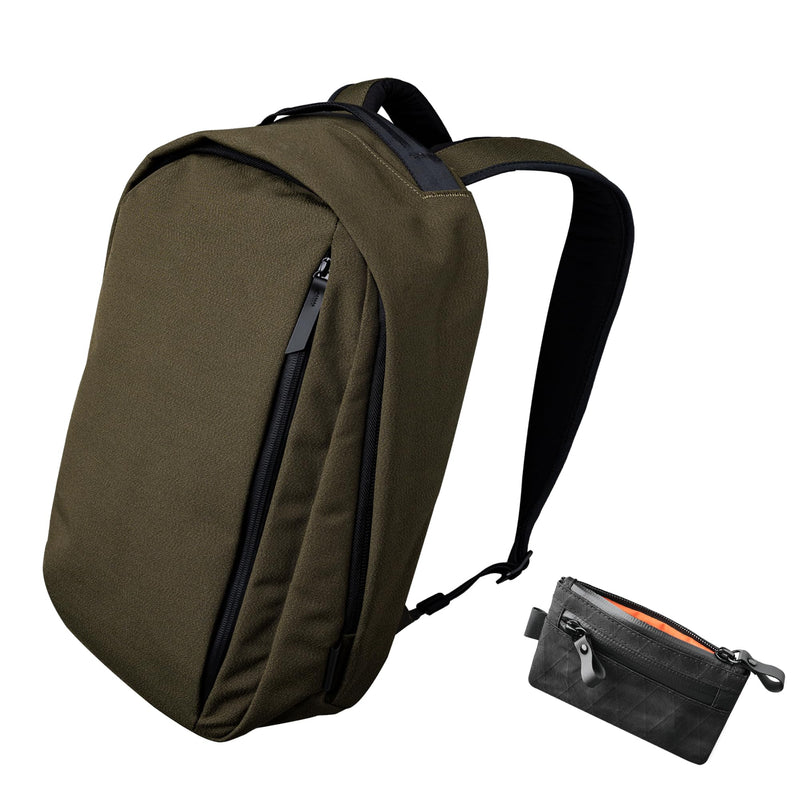 ALPAKA Metro Backpack and Zip Pouch -12L Fits a Thin 14" Laptop Small Backpack, Soft Touch Fleece Lined Laptop Sleeve, RFID-Blocking Small Cash and Card Zip Wallet with Carbon Neutral, YKK Zipper