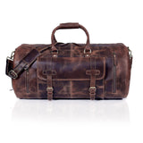 28" Large leather Travel Bag Duffel bag Gym sports flight cabin bag Leather Holdall Overnight Weekend Large luggage bag (28 inch)
