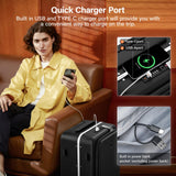 Hanke 28 Inch Luggage with Cup Holder and Charge,Top Opening Hard Shell Suitcases with Wheels and Dividers,Aluminum Frame Trunk Luggage Extra Large Suitcase with Lock for Travel，Jet Black