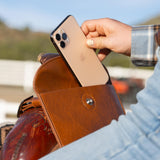 Farm and Posh Compact Horse Saddle Bag – Western Saddle Phone Holder | Lightweight Trail Riding Pouch