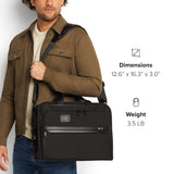 TUMI - Alpha Organizer Portfolio Brief - Business Briefcase - Briefcase Organizer Bag with Multiple Pockets - TUMI Tracer - Black