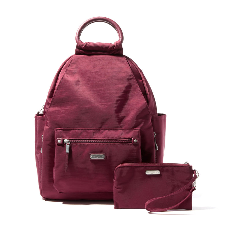 Baggallini All Day Backpack with RFID Phone Wristlet - Lightweight Travel Backpack for Women