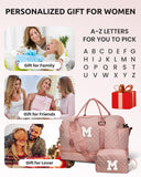 Vogewood Easter Basket Gifts for Women Gift-Birthday Gifts, Initial Duffle Bags with Shoe Compartment, Girls Weekender Bag, Overnight Bag for Women, Travel Bag with Makeup Pouch Gift for Mom(Letter A)