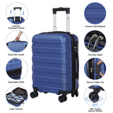 SUPER DEAL Spinner Luggage 21 Inch Hardside Expandable Suitcase Travel Carry On Luggage with 360° Swivel Wheels and Height Adjustable Handle, Blue