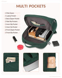SYTRAH Leather Laptop Backpack, 15.6 Inch Business Computer Bag, Designer College Backpack Travel Backpack with Colorful Shoulder Bag Strap Green