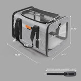 YUNIQUE Soft-Sided Cat & Dog Carrier for Pets Up to 15 Lbs, Airline Approved Collapsible Travel Puppy Carrier with Lightweight Fabric Design (Grey)