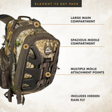 Insights Hunting by frogg toggs- The V2 Element, Heavy Duty 1,831 Cubic Inch Hiking Fishing Camping Hunting Backpack, Realtree APX