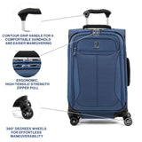 Travelpro Tourlite Softside 21" Expandable Luggage with 4 Spinner Wheels, Lightweight Suitcase, Carry-On, Blue