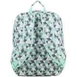 Eastsport Carry On Travel Weekender Backpack with Extra Large Main Compartment, Mint/Grey Triangles