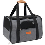 SMOUATOU Cat Carrier, Dog Carrier, Cat Bag Carrier, Cat Travel Carrier, Soft-Sided and Scratch-Proof mesh Cat Bag Pet Carriers, Travel Puppy Carry, Pet Home (Grey)