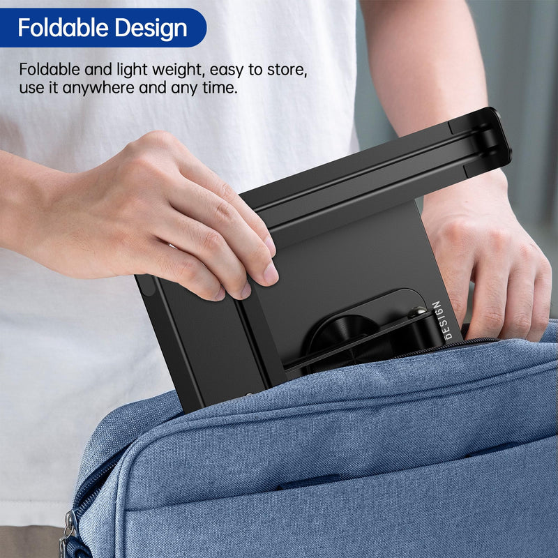 BESIGN LS12 Laptop Stand with 360° Rotating Base, Ergonomic Adjustable Notebook Holder, Computer Riser Stand Compatible with Air, Pro, Dell, HP, Lenovo More 10-14" Laptops (Black)