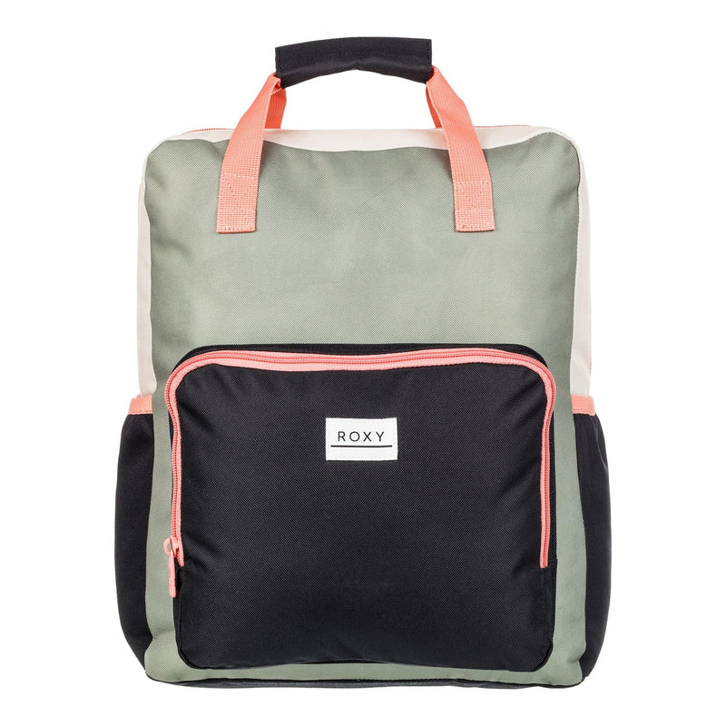 Roxy 20L Better With Sun Medium Backpack with Padded Top Handle Straps - Oil Green