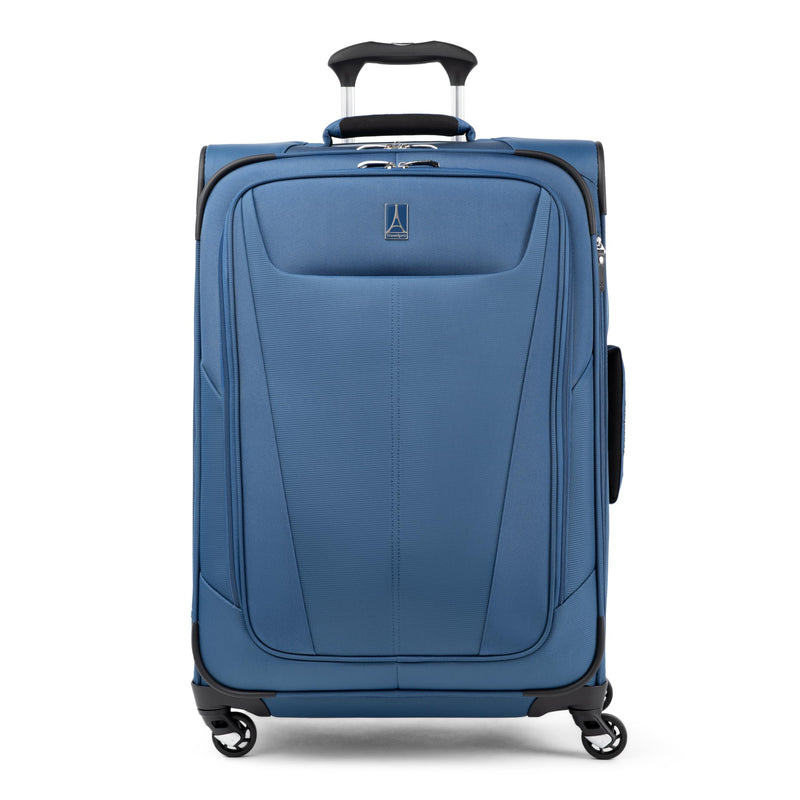 Travelpro Maxlite 5 Softside Expandable Luggage with 4 Spinner Wheels, Lightweight Suitcase, Men and Women, Ensign Blue, Checked-Medium 25-Inch
