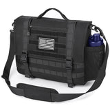 MOZETO Mens Messenger Bag, Tactical Inspired 15.6 Inch Laptop Briefcases Computer Satchel Office Work Bag for Men YKK-Zippers, Black
