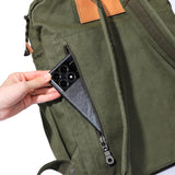 GOOTIUM Canvas Backpack for Women Vintage Style Zipper Bag Men's Casual Daypack Cloth Outdoor Travel Rucksack, Olive
