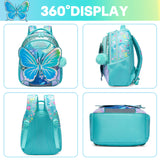 Meetbelify Backpacks for Girls School Bag Cute Girls Backpacks Ages 8-10 with Lunch Box Kids Bookbag Set Travel Backpack for Elementary Students Backpack to School Supplies