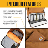 Carhartt Insulated Two Compartment Cooler, Durable Water Repellent Material W/Front Zippered Pocket for Camping, Beach & Travel, Cooler Backpack, Carhartt Brown
