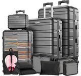Luggage Sets 11 Piece, Lightweight Hardshell Luggage Large Suitcase with Double Spinner Wheels, Durable ABS Hard Shell Carry on Luggage with TSA-style Combination Lock & Travel Bag (28/24/20/14 Inch)