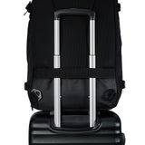 Amazon Basics Travel Backpack, Carry-On with Laptop Compartment, 40L Capacity, Expandable for 10% Extra Space, Convertible Backpack & Shoulder Bag, Multiple Pockets, 15.8"W x 21.5"H x 8.3"D, Black
