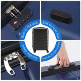 OLIXIS 24 Inch Luggage, Hardside Suitcase with Spinner Wheels, Lightweight ABS Hard Shell Checked Luggage, TSA Approved Lock, Expandable Medium Suitcase for Travel & Business–Blue