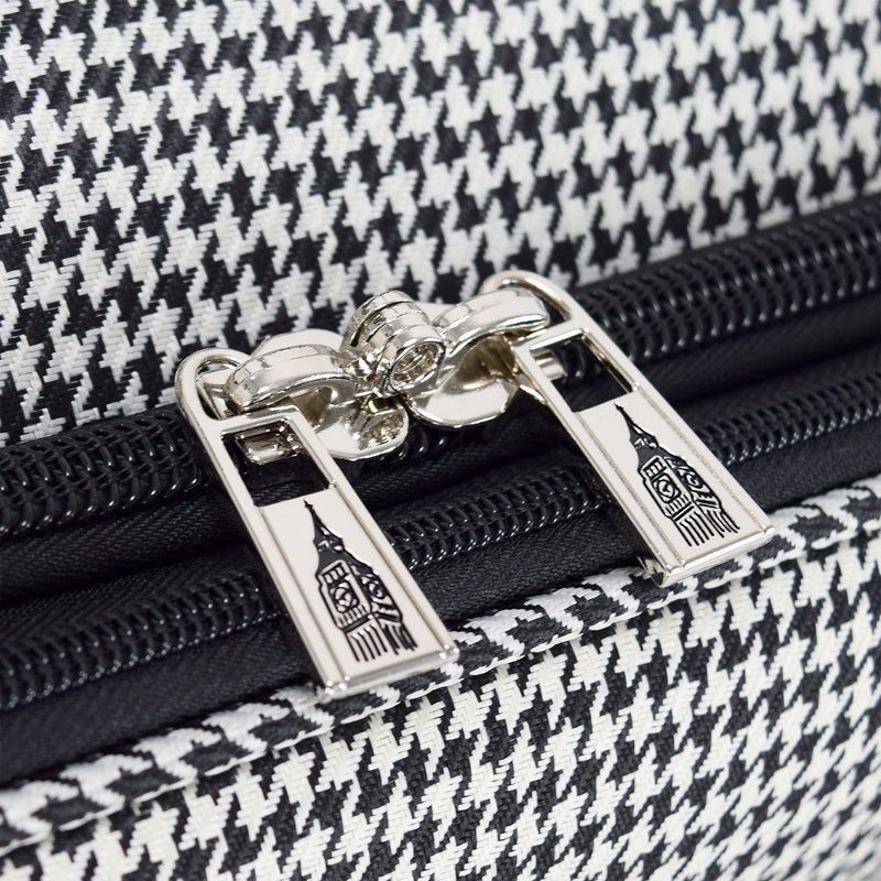London Fog Oxford III Black White Houndstooth 2pc Set (20" and 29")