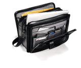 Samsonite Leather Expandable Briefcase, Black, One Size