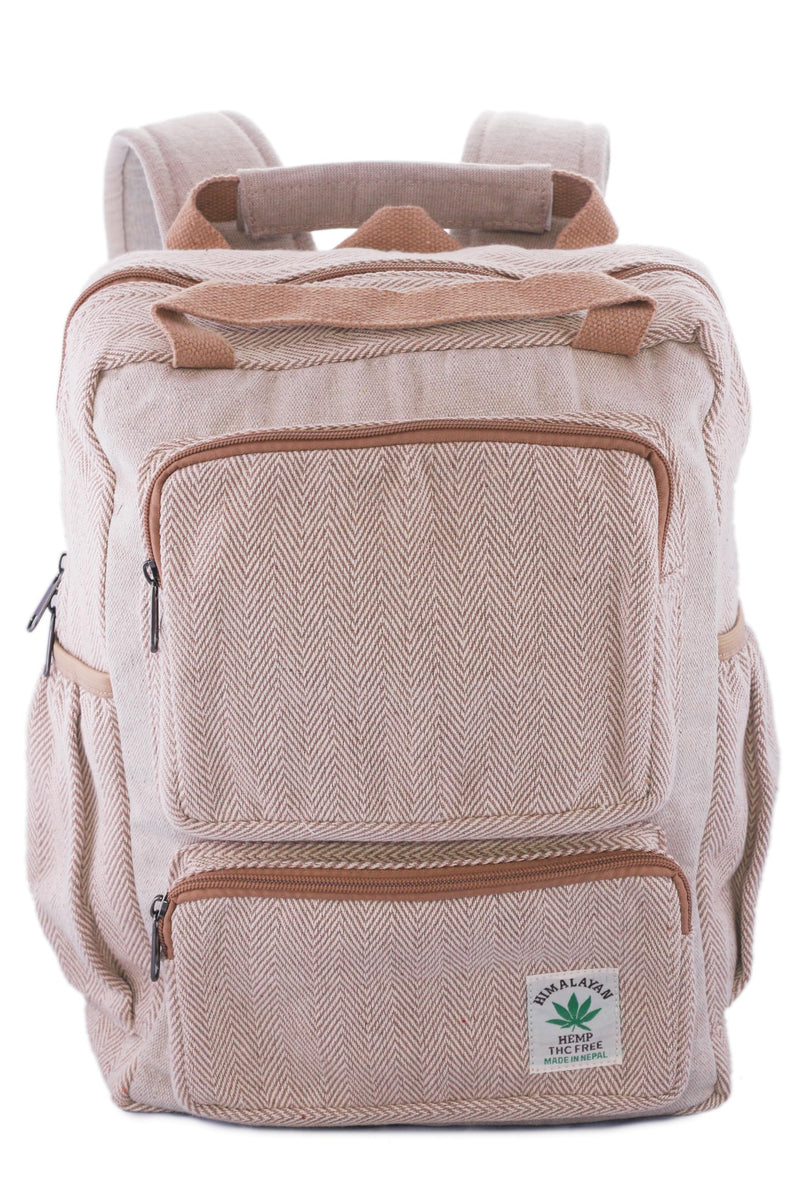 Anitya Hemp Backpack, Multi-Functional Pockets, Eco-Friendly, Unisex, Hiking Daypack, Durable Rucksack (AHLB05)