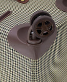 London Fog Cambridge 20" Expandable Spinner Carry-On Softside Suitcase with Padded Laptop Compartment, Olive Houndstooth