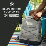Coleman Backroads 30-Can Soft Cooler Backpack, Leak-Proof Portable Insulated Backpack Cooler, Keeps Contents Cold up to 24Hrs, Built-in Bottle Opener